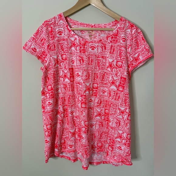 Lilly Pulitzer Tops - Lilly Pulitzer Etta Top Red Seaside Harbour Size XL